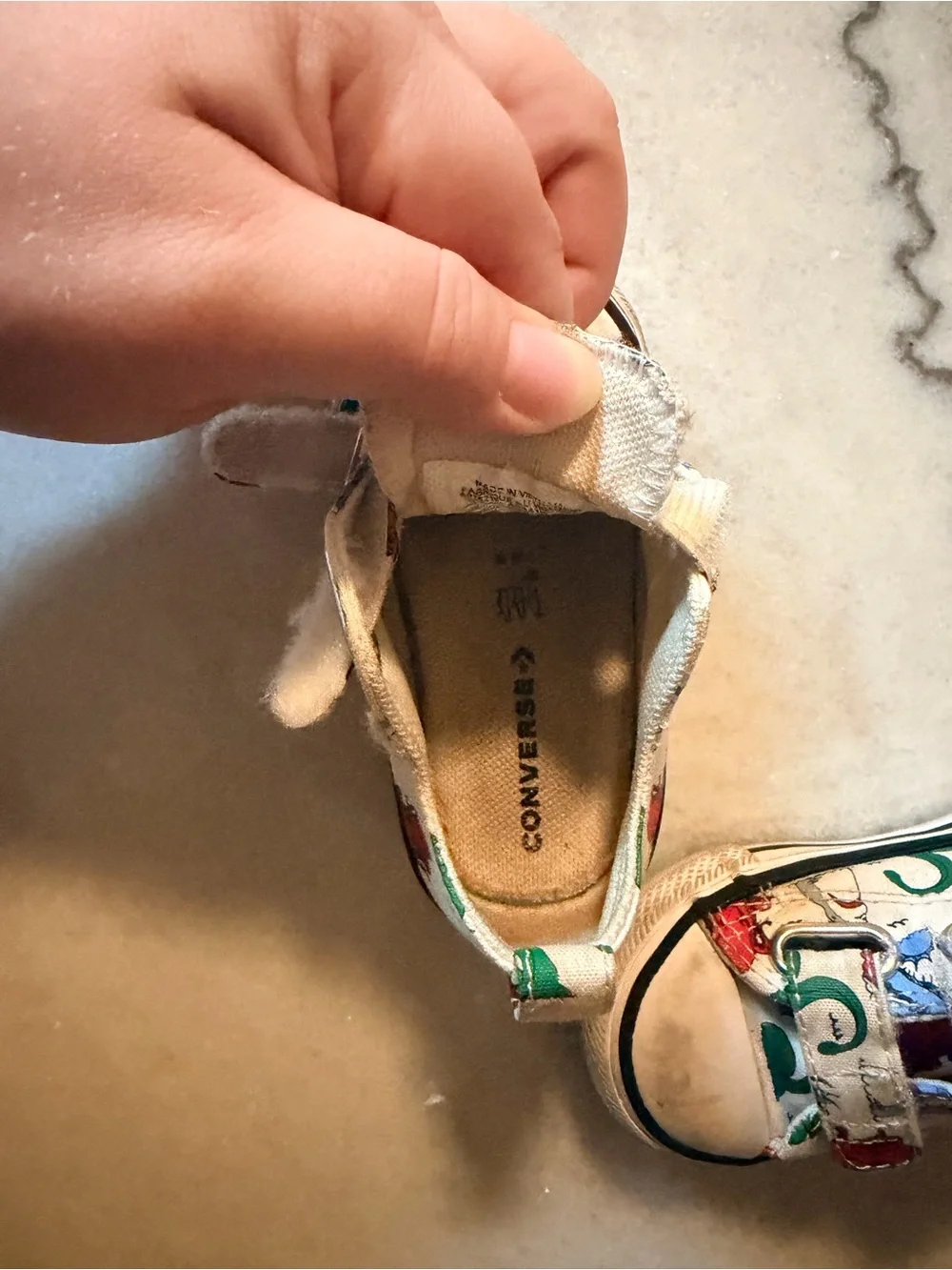 Converse Kids White Canvas Sneakers with Sea Monsters Print
